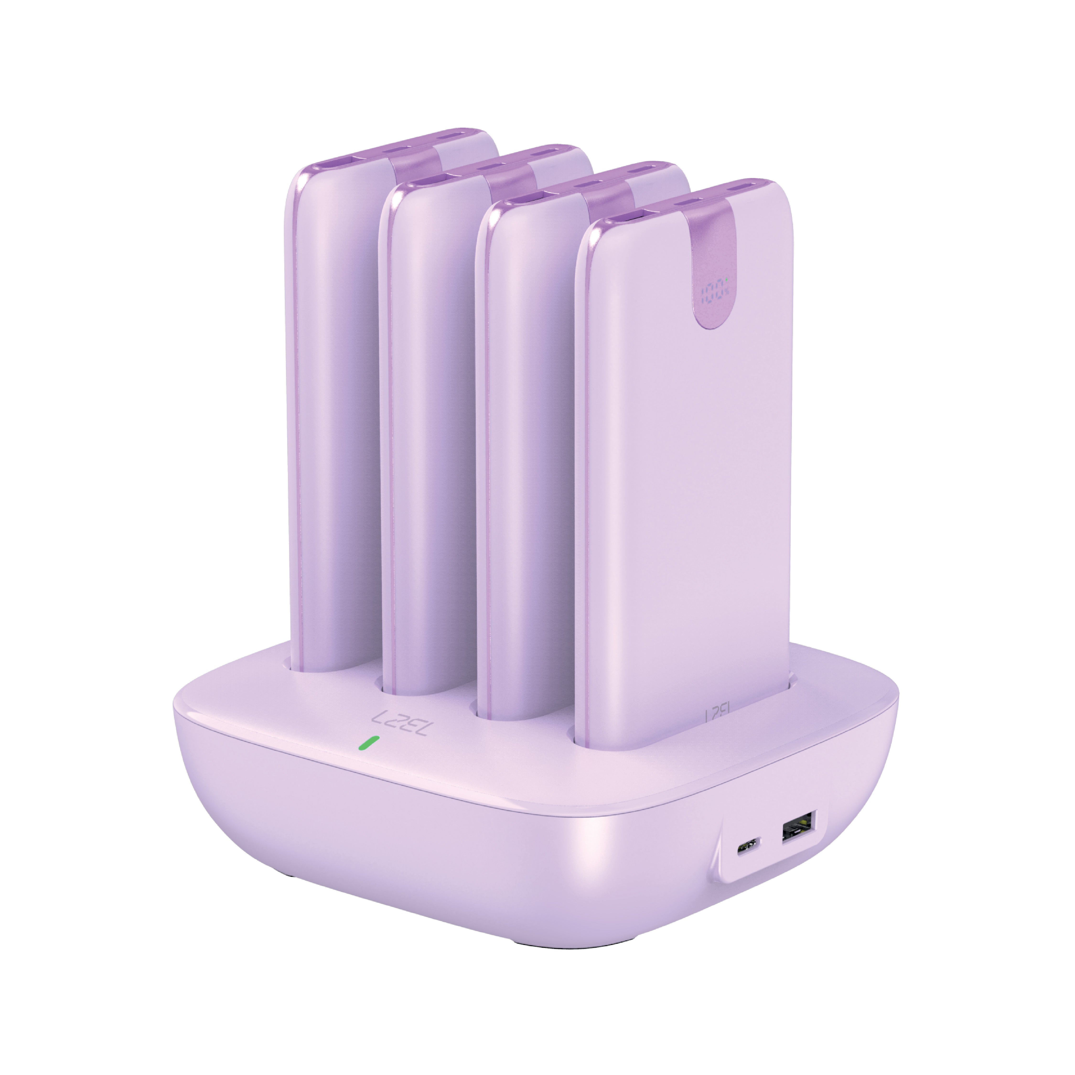 LZEL Quadra Energia Y Station 10000mAh Charging Station Built In Cable Lightning And Type-C | Purple LZEL Quadra Energia Y Station 10000mAh Charging Station Built In Cable Lightning And Type-C | Purple